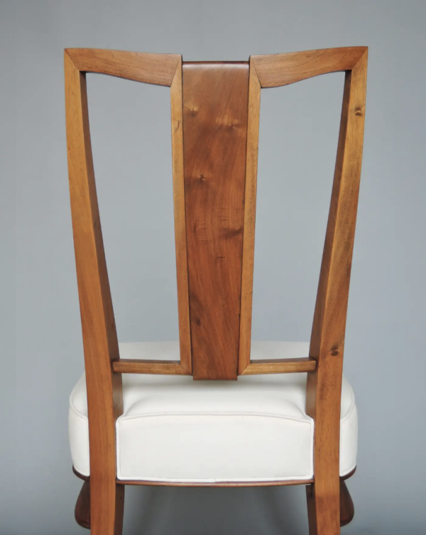 Set of 8 Fine French Art Deco Walnut Chairs by Dominique (6 Side and 2 Arm) - Image 10